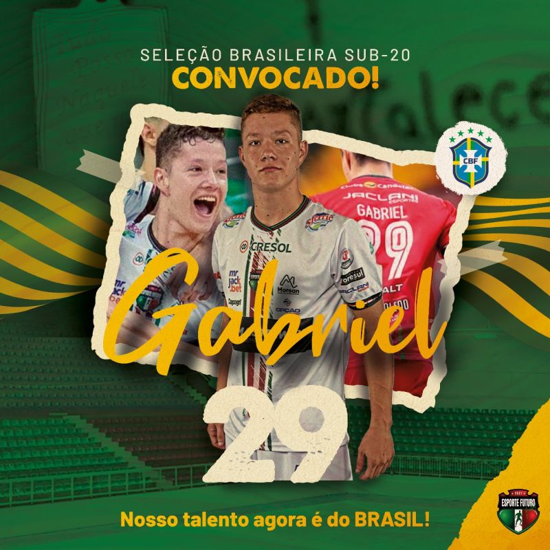 Gabriel  convocado para a Seleo Brasileira Sub-20 para a Liga Evoluo